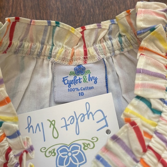 NWT Eyelet & Ivy SAYLORTOP-COLORFULSTRIPE size 10 price is firm - Picture 2 of 6